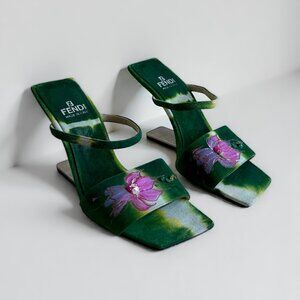 FENDI hand-painted suede heels
